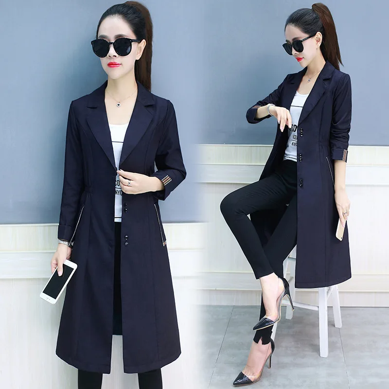 

New Thin section Women's Windbreaker Overcoat 2020 Spring Autumn Korean long section Waist Casual Trench Coats x930