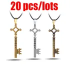 Металлическое ожерелье с подвеской атака на Титанов 20 шт.лот, ожерелье с кожаным шнуром Эрена джейгера и ключами для косплея