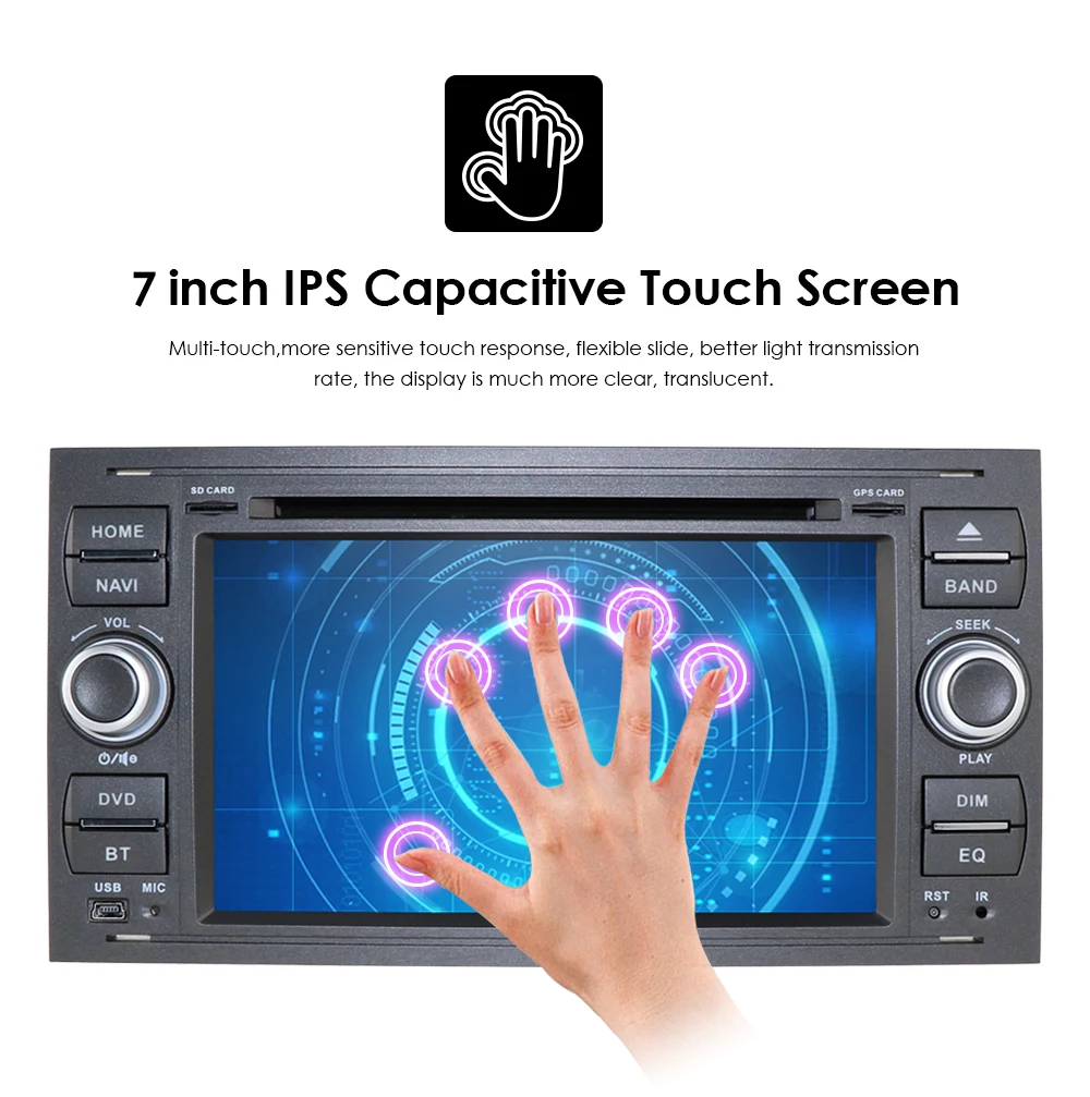 Android 9,0 Автомобильный мультимедийный dvd-плеер gps Navi для C-Max Connect Fiesta Fusion Galaxy Kuga Mondeo S-Max Focus RDS