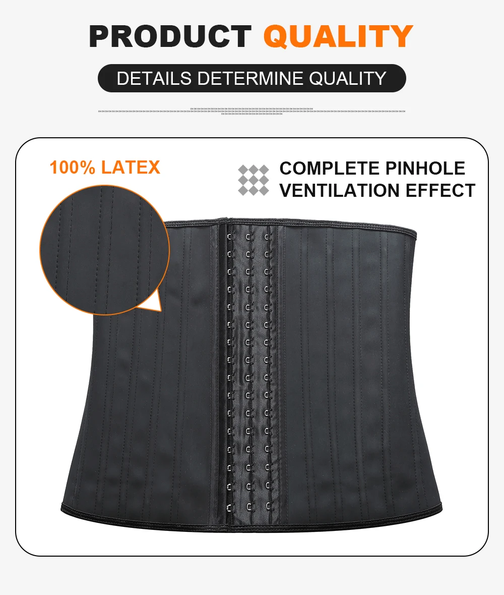 MUKATU Latex Waist Trainer Corset Belly Slim Belt Body Shaper Modeling Strap 25 Steel Boned Waist Cincher Gaine Amincissante spanxs