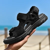 m2021 summer sandals men lightweight outdoor beach casual shoes genuine leather roman walking footwear soft slippers sandalias