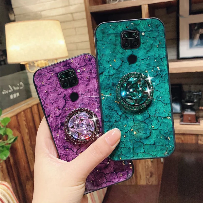 For Redmi Note10 Case Luxury Diamond Glitter Case For Xiaomi Redmi Note 10 9 9C 9S 9A 8T 8Pro 7 7A 8A X3 10T Marble Holder Cover