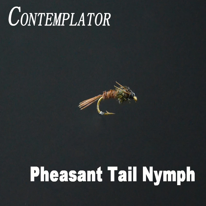 CONTEMPLATOR 5 шт. 14 # фазан хвост Нимфа для вязания мух коричневая/Радужная Форель