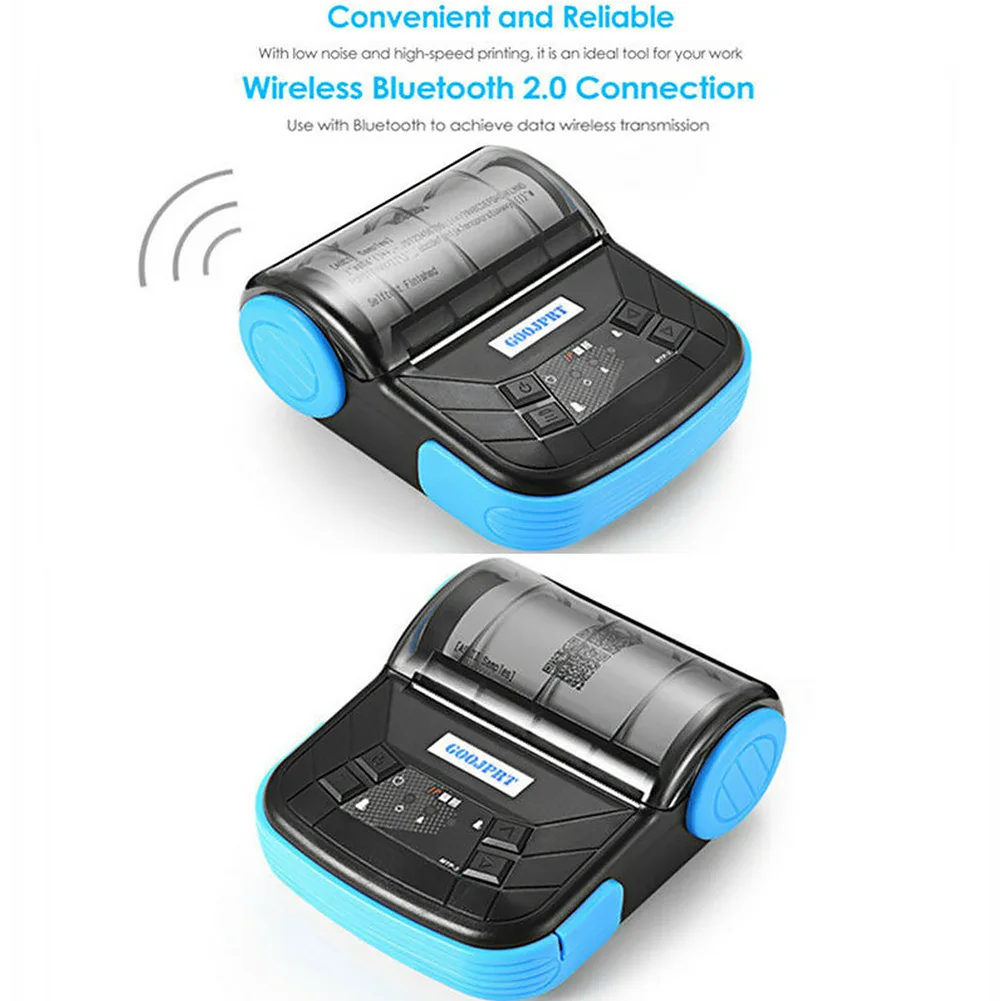 80 мм Bluetooth термопринтер умный портативный Легко управляемый чековый малошумный магазин IOS Android Многофункциональный ресарант высокая скорость