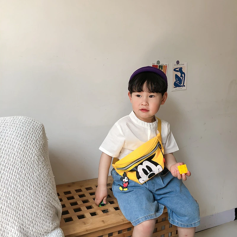 Disney children's Waist bag Chest 2020 new cartoon cute toddlers crossbody mini boys waist mickey mouse | Багаж и сумки