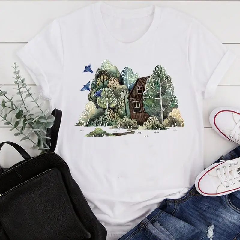 

Women Clothes Cartoon O-neck Travel Holiday 90s Ladies Summer Print Fashion Tshirt Female Short Sleeve Tee Top Graphic T-shirt