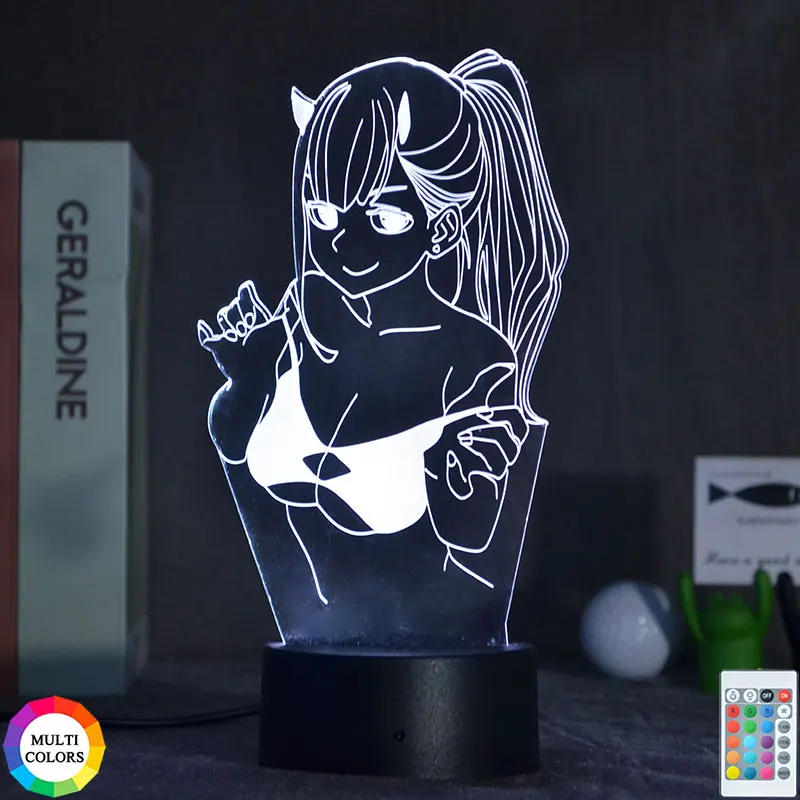 

Smart Phone Control 3D Lamp Japan Anime Night Light Zero Two Led Backlight Bedroom Color Changing Atmosphere For Home Children