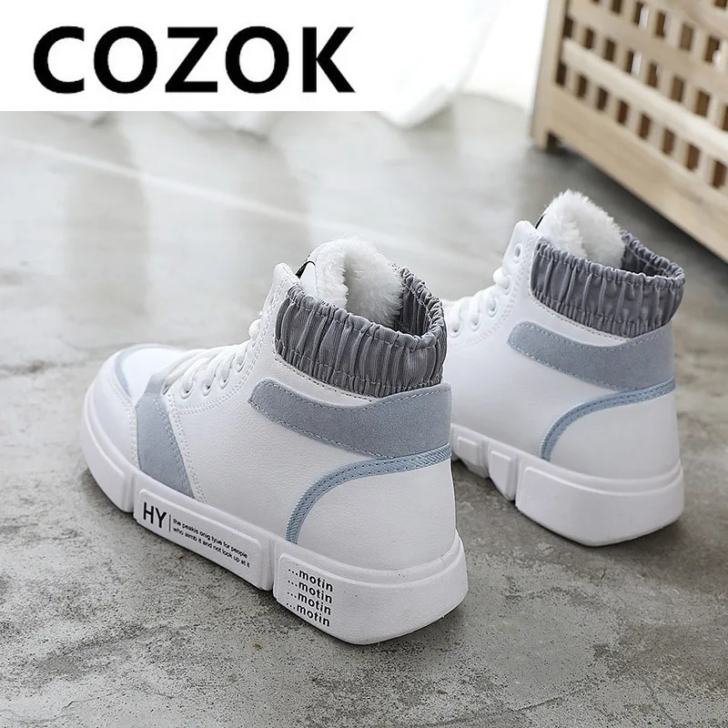 

New Spring and Autumn High Top Casual Shoes Women Autumn Flat Leather All-match Korean Ladies White Shoes Women