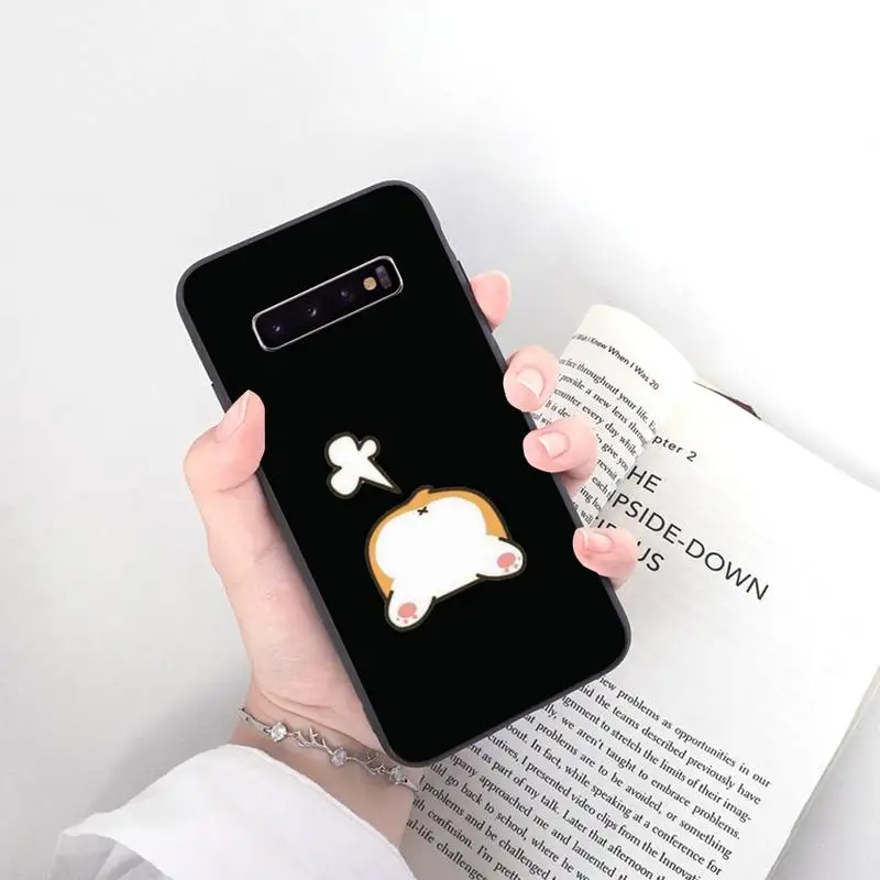 Милый черный чехол для телефона с изображением корги ягодиц животных щенков Samsung