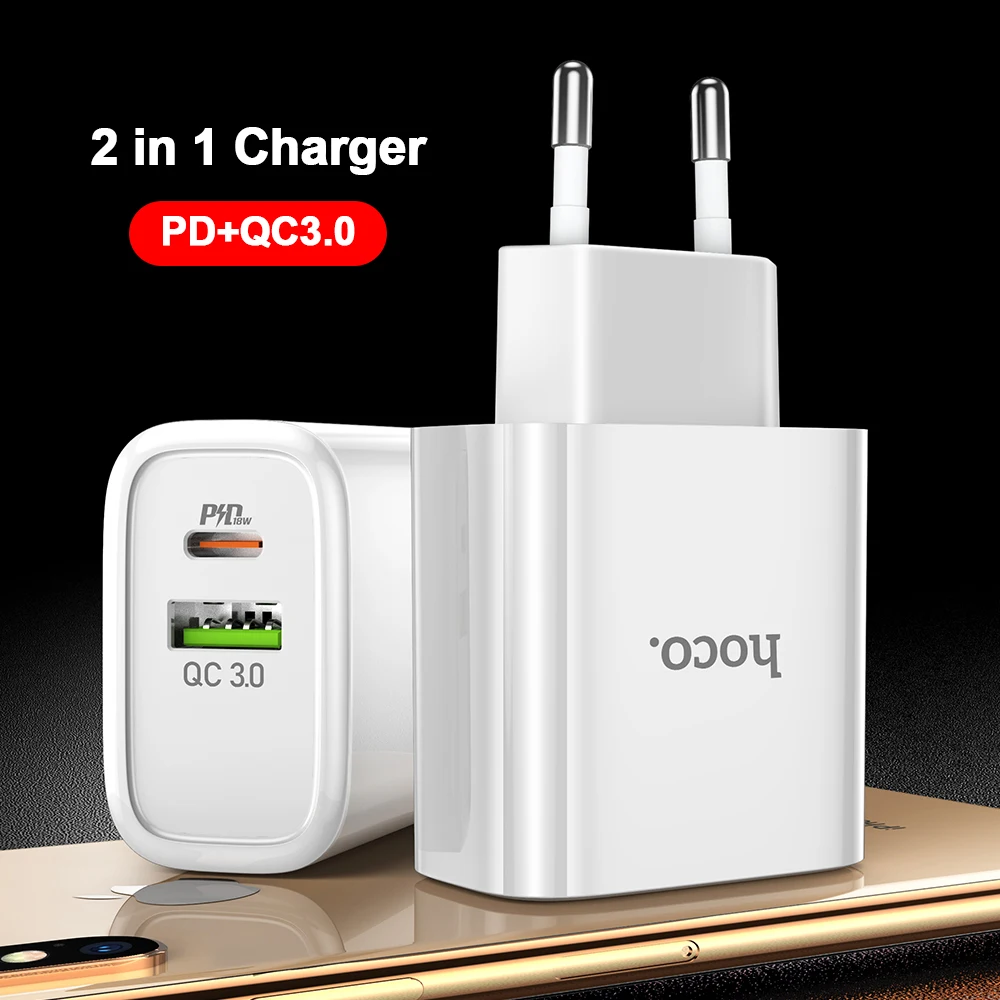 HOCO 18 Вт USB Type C PD зарядное устройство для iPhone 11 Pro XR XS Max Quick Charge 4 0 3 быстрое Samsung Xiaomi