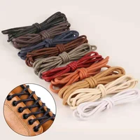 1pair waxed cotton round shoe laces leather waterproof shoelaces martin boots shoelace sports shoestring 6080100120140cm