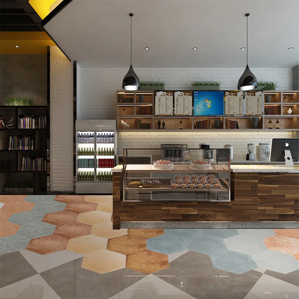 10 шт. шестигранная мраморная Настенная Наклейка для лестницы и пола