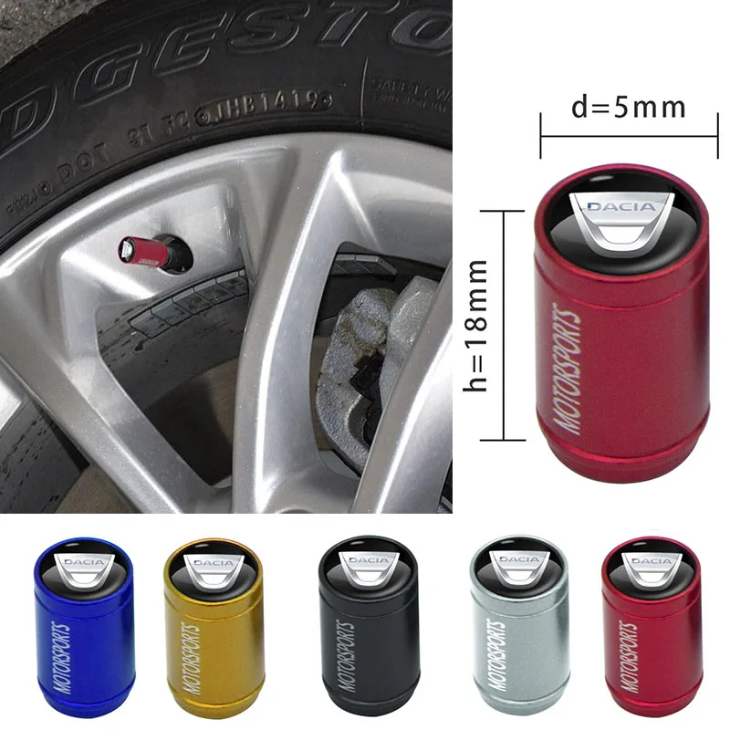 

4pcs Car Metal Tire Valve Caps Car Logo Tyre Air Stems Cover for Dacia Duster Logan MCV Sandero Stepway Dokker Lodgy Accessories