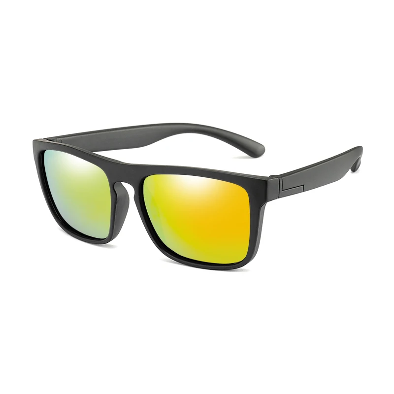 black yellow Longkeperer новые детские силиканые солнцезащитные очки мягкого действия поляризационные квадратные для мальчиков и девочек Брендовые очки для младенцев UV400 защита от повреждений солнцезащитные очки - Цвет линз: black yellow