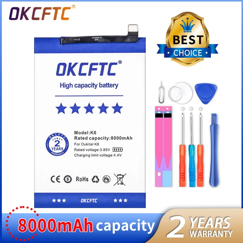 

OKCFTC 8000mAh K6 Mobile Phone Battery For Oukitel K6 Battery