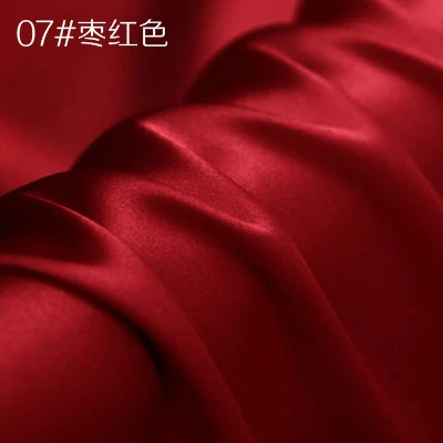 Шелк тутового шелкопряда креп атласная ткань для платья Cheongsam ширина 114 см одежда ткань для DIY шитья 90 чистый цвет горячая распродажа - Цвет: 7