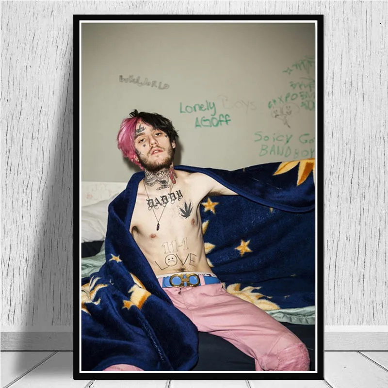 Плакат Лидер продаж Lil Peep R.I.P Рэпер Хип хоп новый музыкальный певец звезда