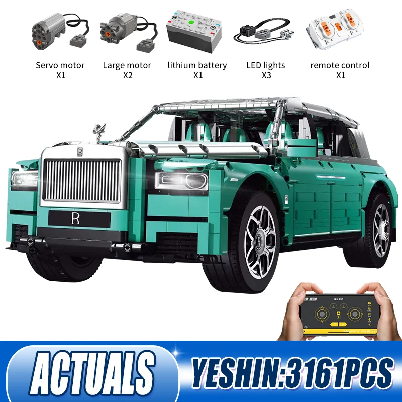 Yeshin K93 High-Tech Classic Car Toys APP RC Motorized Cullinan Set Assembly Building Blocks Bricks Kids Birthday Christmas Gift | Игрушки и