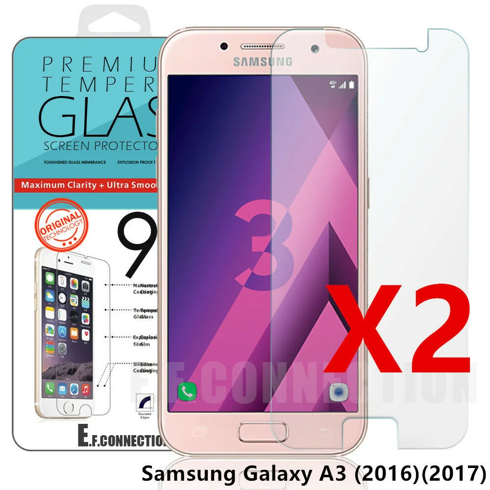 

Lot-2 Vitre Protection Film Protecteur cran VERRE TREMPE For Samsung Galaxy A3