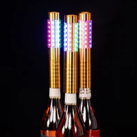 silver golden aluminum champagne bottle led service sparklers light led strobe baton for party wedding nightclub decor