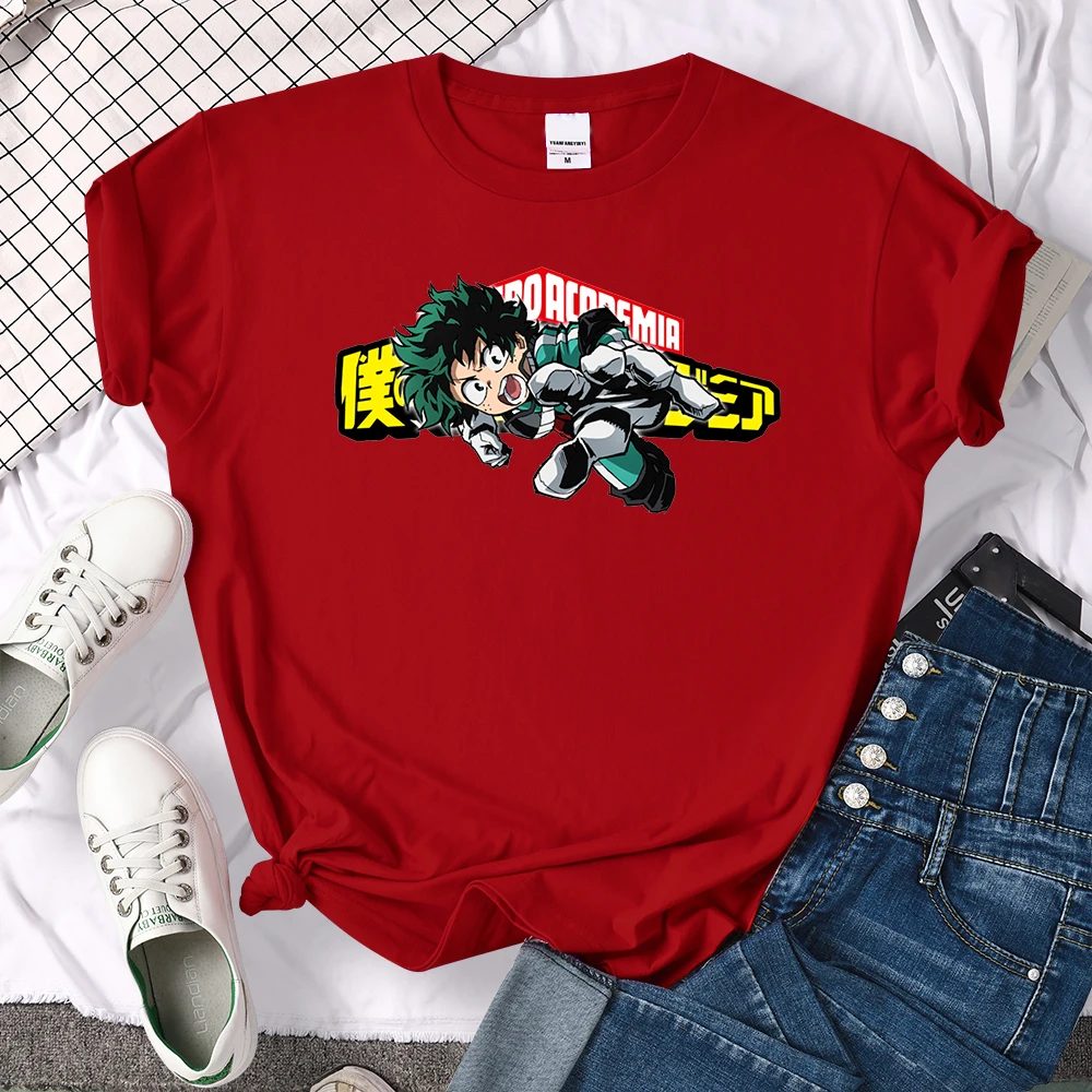 

Anime My Hero Academia Print Female T Shirts Fashion Breathable Tshirts Hip Hop Soft Short Sleeved Anime Vintage Women T Shirt