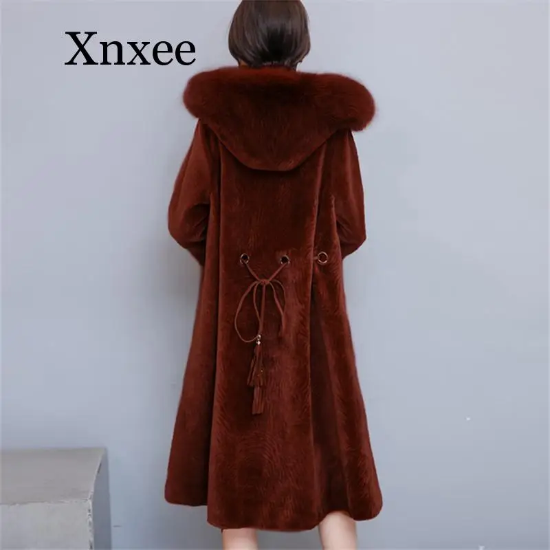 

2020 Winter Plus Size Korean Style Furry Women Long Coat Faux Fur Elegant Streetwear Female Coat New