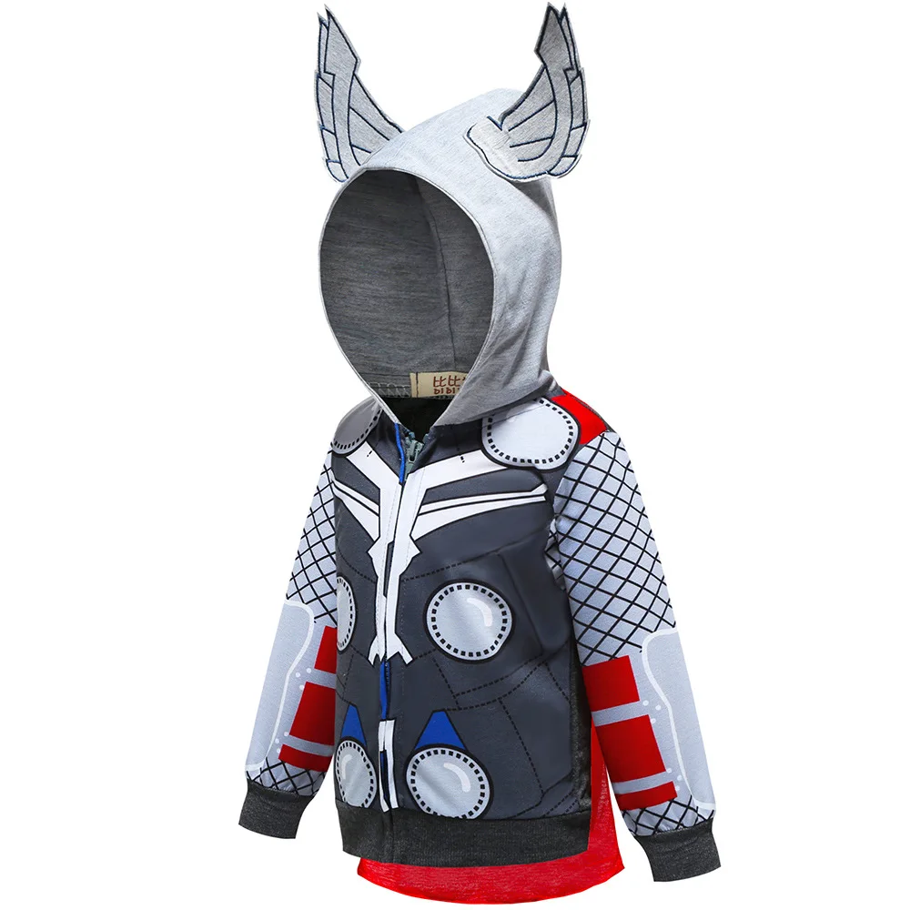 Детский свитшот для мальчиков костюм супергероя Человек паук Железный человек