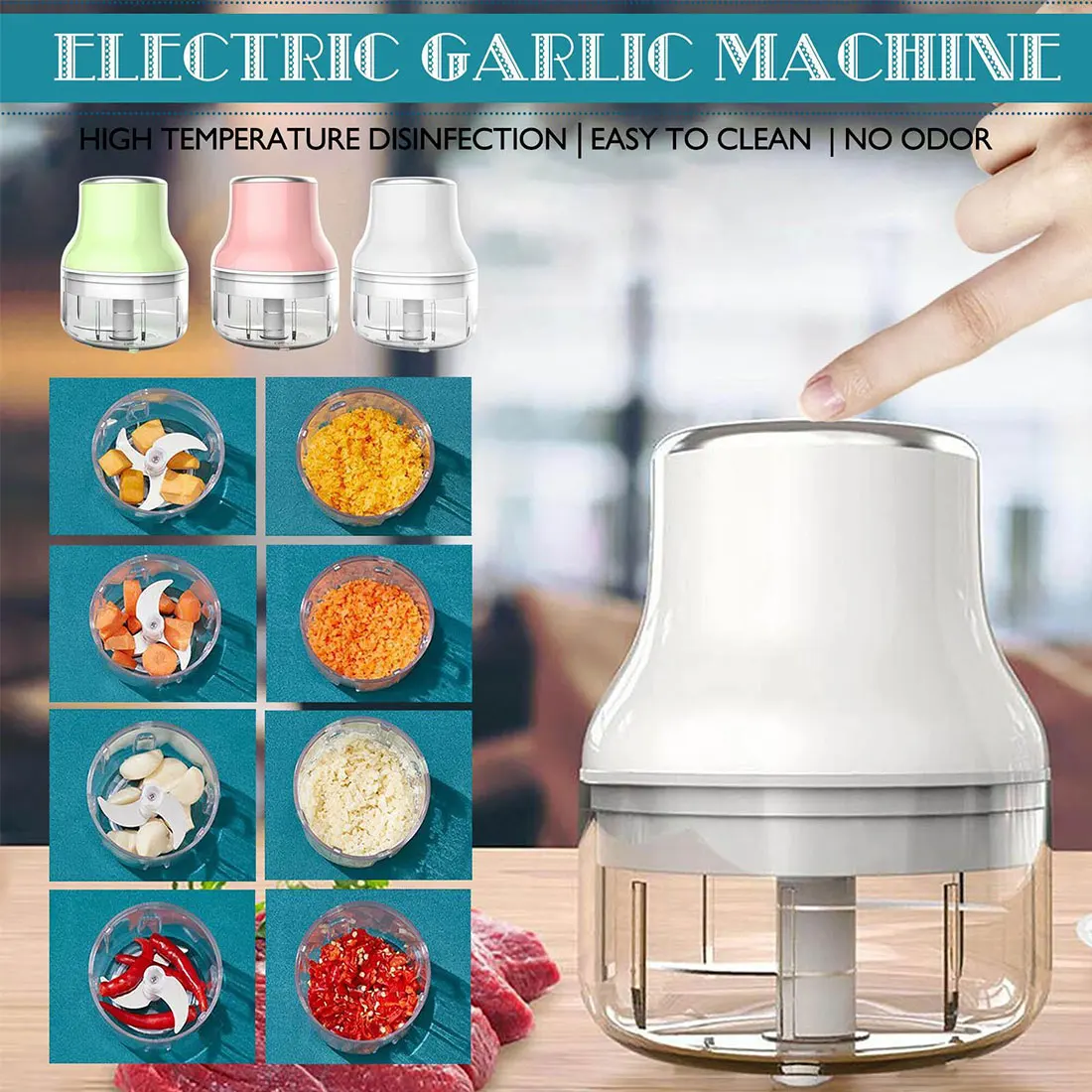 

Mini USB wireless electric garlic masher 100/250ml meat mincer vegetable chili meat grinder food chopper kitchen tool home tool