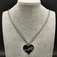 animal horse heart pendant choker necklaces for women jewelry stainless steel men and women universal necklace kpop wholesale