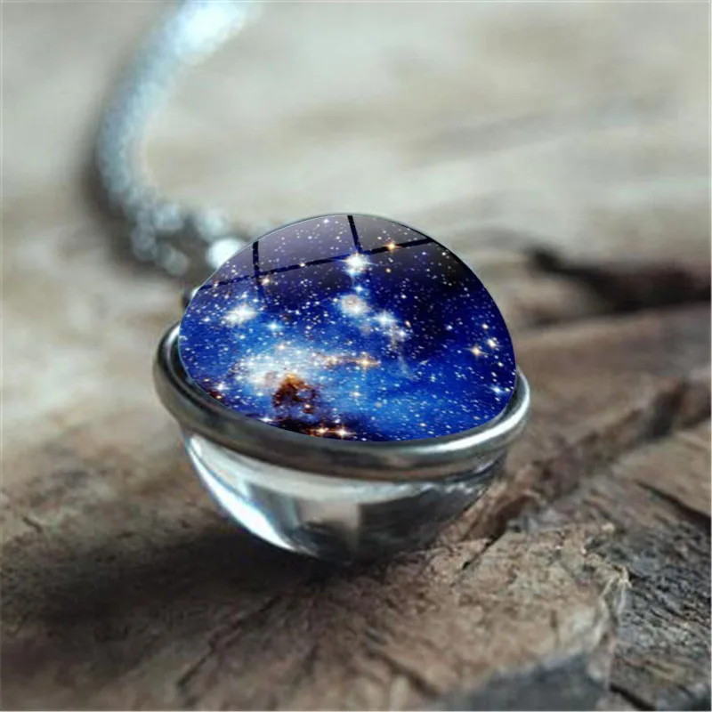 Ожерелье мужское с двухсторонним стеклянным шариком ювелирное изделие узором