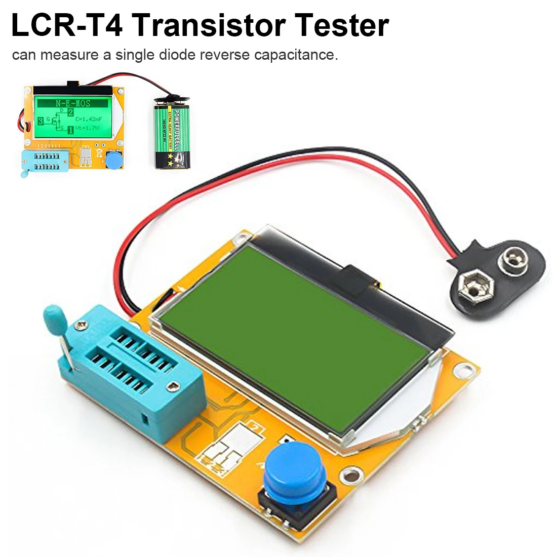 

Diode Transistor Capacitance ESR SCR Meter LCR-T4 Mega328 Digital Transistor Tester MOS / PNP / NPN LCR 12864 LCD Display