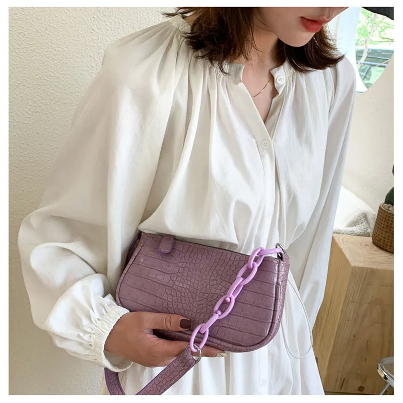 Модные маленькие сумочки на цепочке для женщин кожаные дамские сумки плечо с