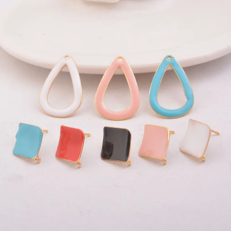 10 шт. эмалированная основа Подвески Подвеска капля золотые серьги установочный