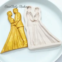 3d bride and groom silicone soap mold cake mold gumpaste candy cookies tools fondant cake decoration kitchen accessories m1636
