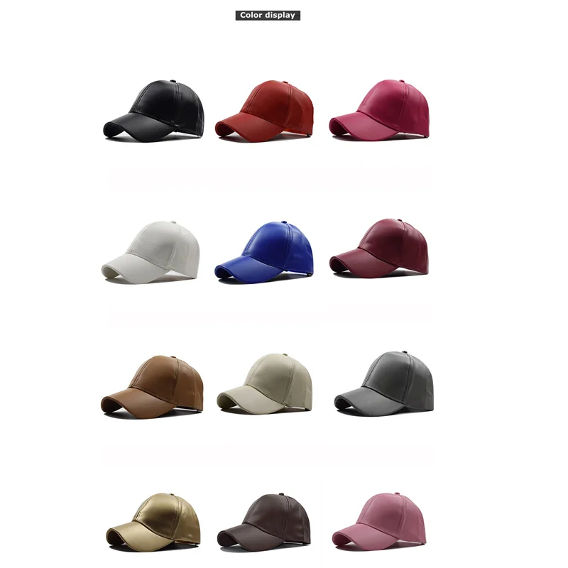 

Бейсболка мужская из натуральной кожи, однотонная Уличная Повседневная Кепка-Снэпбэк в стиле хип-хоп, кепка для костей, 2021