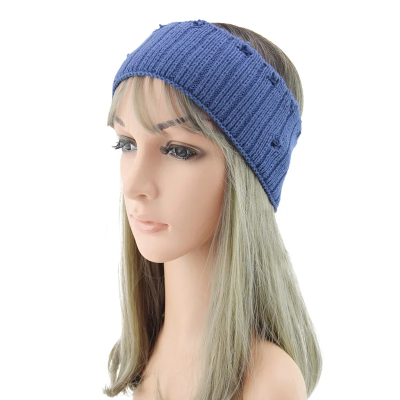 

Модная вязаная повязка на голову для женщин и девочек, креативные красочные повязки для волос с дырками, спортивные повязки для макияжа, мыт...