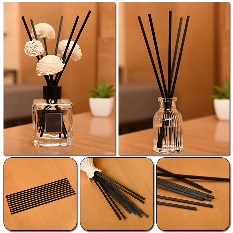 

10pcs Black Fiber Sticks Diffuser Volatile Rod for Home Fragrance Aromatherapy Diffuser Home Decoration Multi Sizes