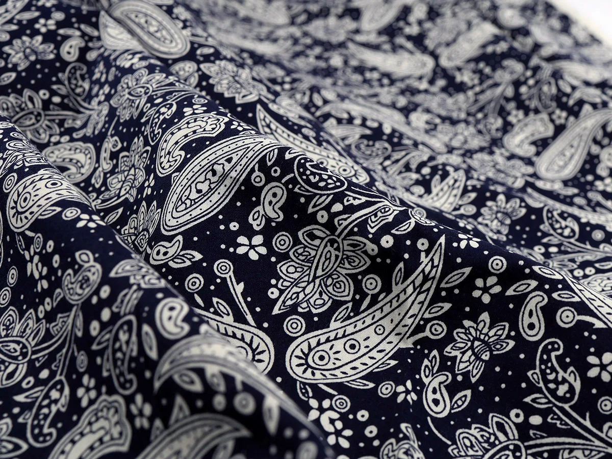 100% хлопок Пейсли Ткань Поплин Лоскутное шитье DIY банданы 148 см ширина продано