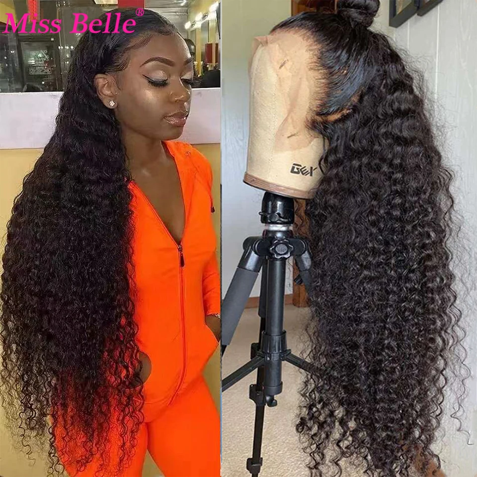 13X4 Curly Human Hair Wig Kinky Curly Wave Lace Front Wigs Deep Curly Transparent Human Hair Wigs For Women Lace Frontal Wigs