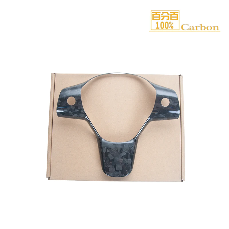 

Кованое углеродное волокно для Tesla, модель 3, рулевая нашивка «штурвал», декоративные аксессуары для интерьера