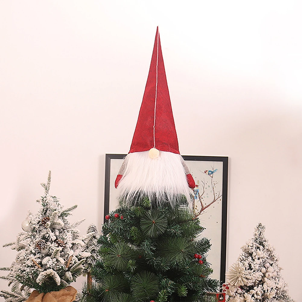 

Christmas Tree Topper Swedish Gnome Decoration Cap Faceless Old Man Xmas Tree Hanging Ornament Decor for Holiday Party Supplies
