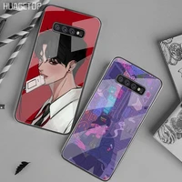huagetop anime boys soft black phone case tempered glass for samsung s20 plus s7 s8 s9 s10 plus note 8 9 10 plus