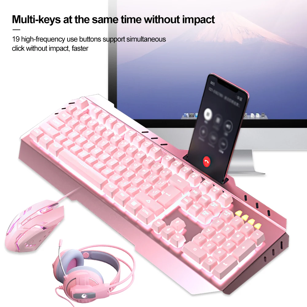 USB Механическая игровая комбинации клавиш Проводная оптическая Мышь клавиатура