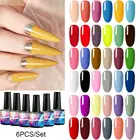 Mtssii набор гель-лаков для ногтей гибридные Лаки 6 шт. базовое верхнее покрытие для ногтей УФ светодиодный набор гель-ламп Набор для маникюра ногтей набор гель-лаков