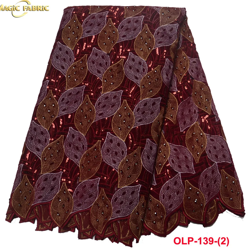 

2021 Latest African Net Lace Fabric, High Quality Sequins Nigerian Wedding Lace Fabrics 5Yards Sequins French Tulle lace