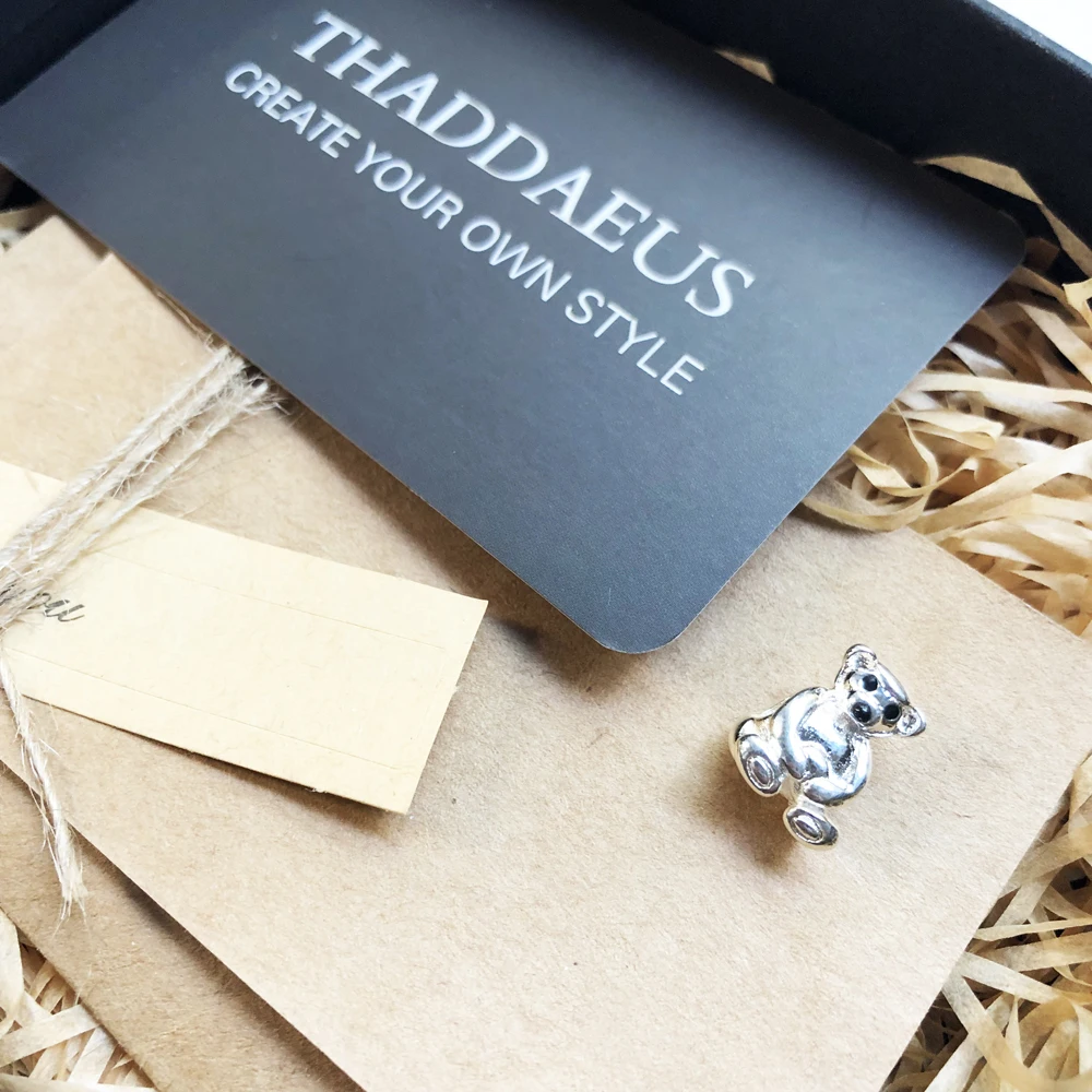 Бусины с мишкой Тедди серебряные подходит браслет ожерелье из Европы