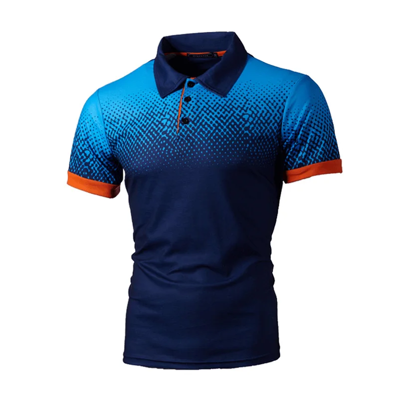 

New Sport Contrast Color Mens Polos Shirts Breathable Short Sleeve Casual Polos Hommes Fashion Summer Lapel Male Fitness Tops