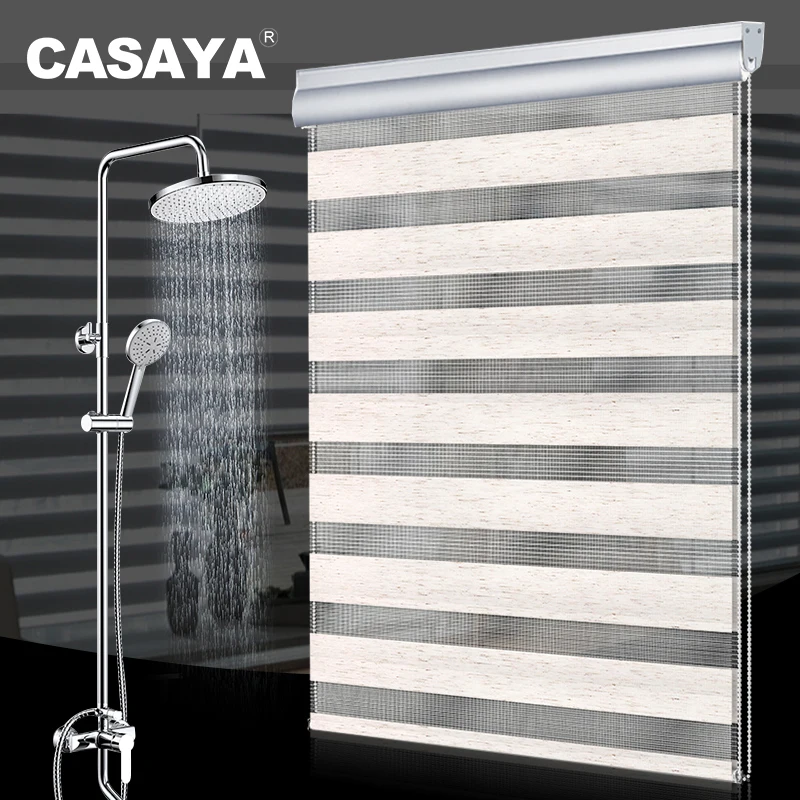 

Free shipping double layer zebra blinds Silver dust cover day and night roller blinds for customized size