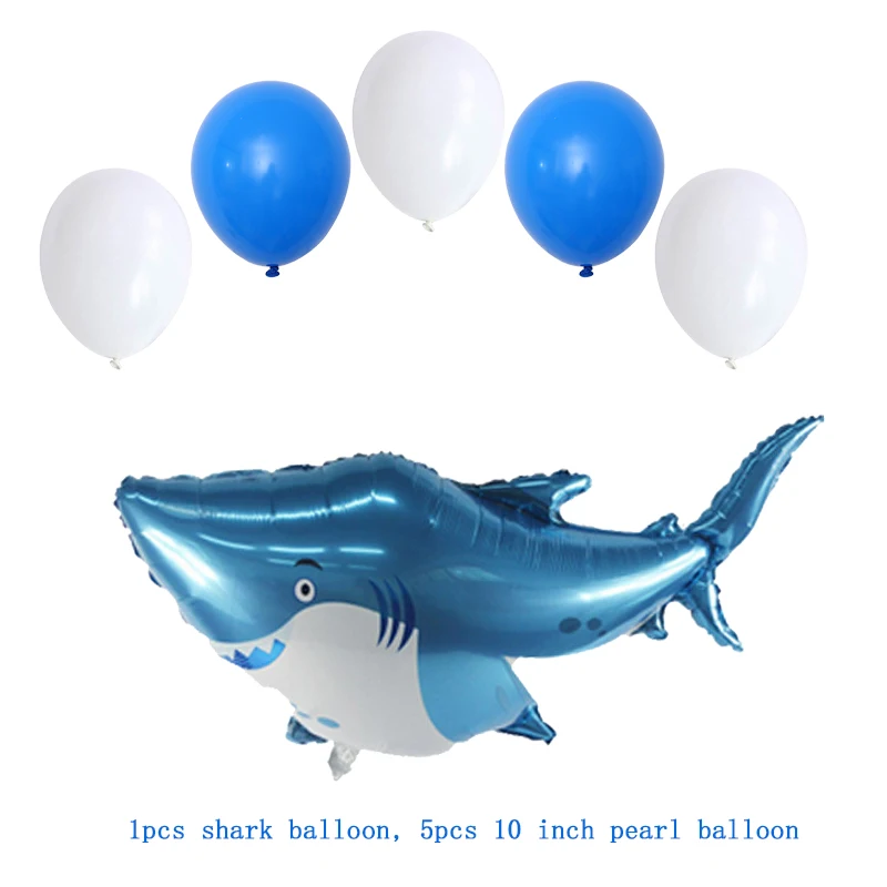 

Blue Shark Balloon Party Pirate Shark Dolphin Aluminum Film Balon Birthday Party Decorations Kids Ballons Helium Gas Globals