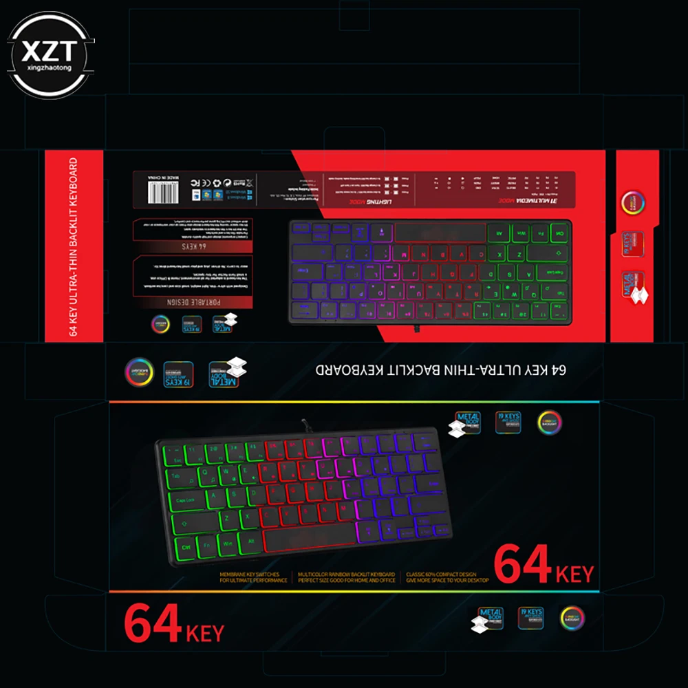 Проводная игровая клавиатура 64 клавиши RGB подсветка FN 33 | Компьютеры и офис